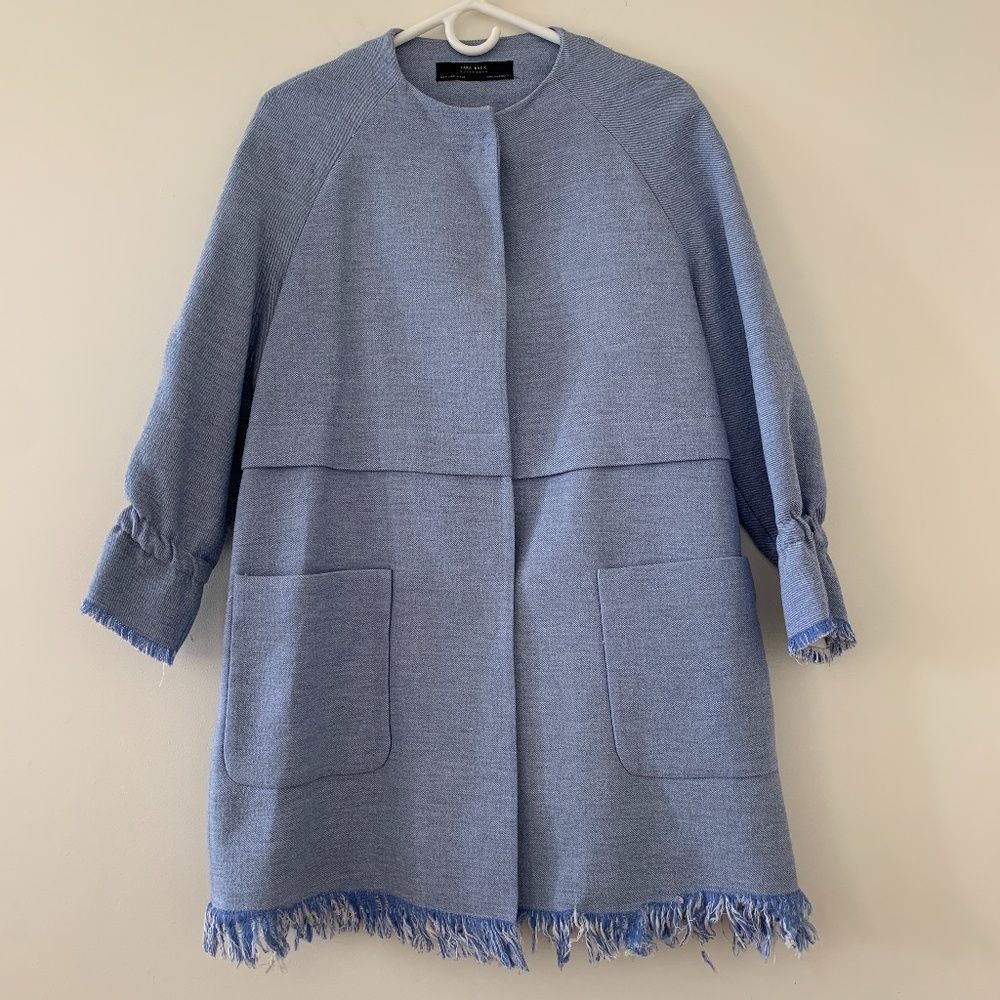 Zara Blue Distressed Jacket